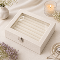 Off White Velvet Ring Box
