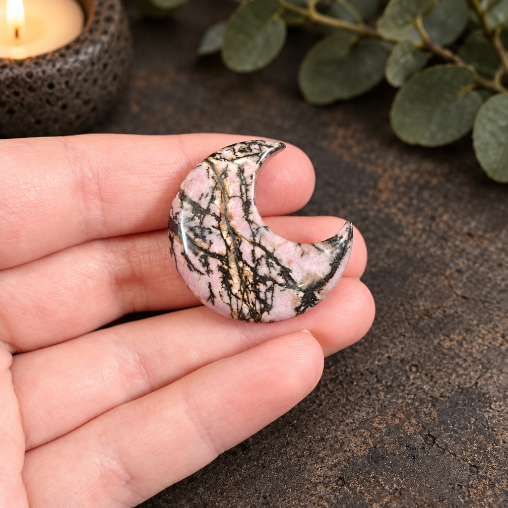 3cm Rhodonite Gemstone Moon