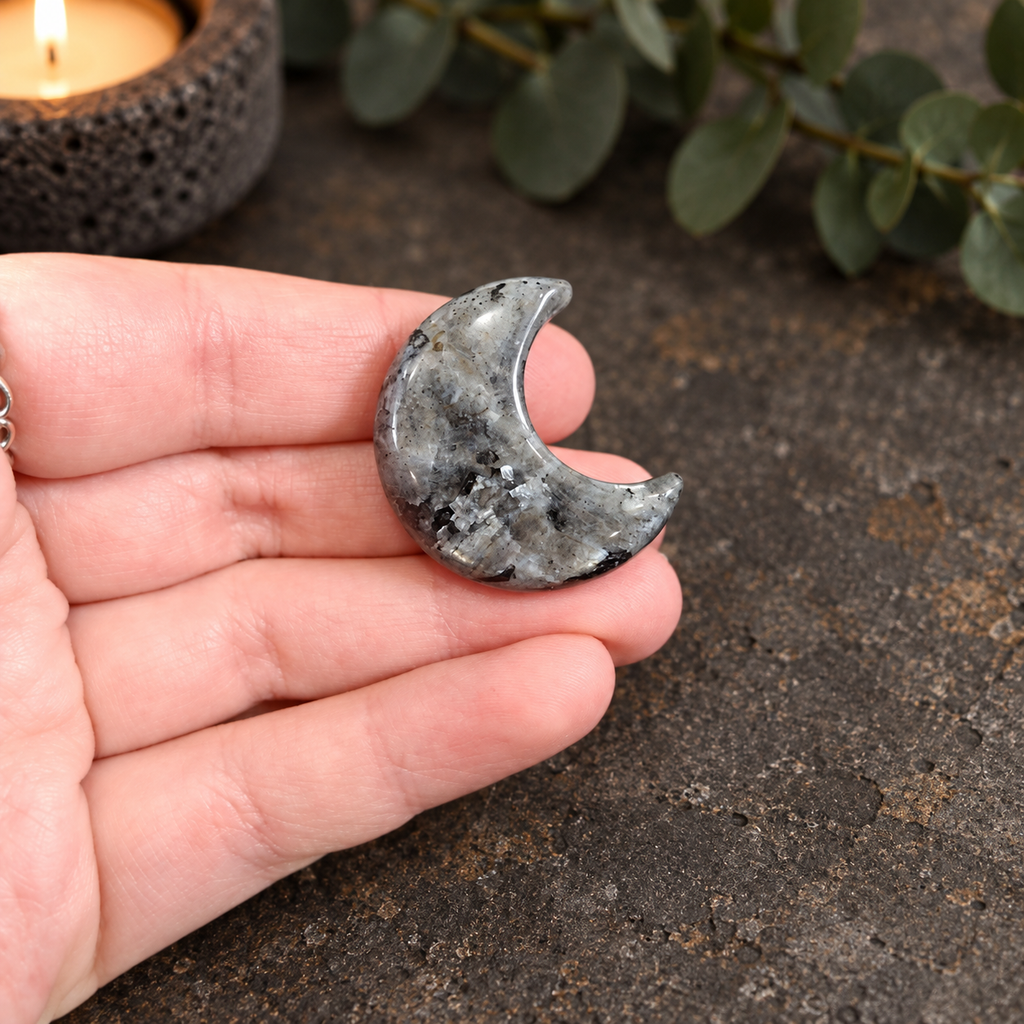 3cm Larvikite Gemstone Moon