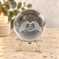 Best Mum 8cm Laser Cut Glass Sphere & Stand