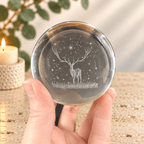 Deer 8cm Laser Cut Glass Sphere & Stand
