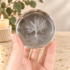Tree of Life 8cm Laser Cut Glass Sphere & Stand