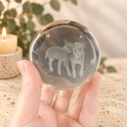 Wolves 8cm Laser Cut Glass Sphere & Stand