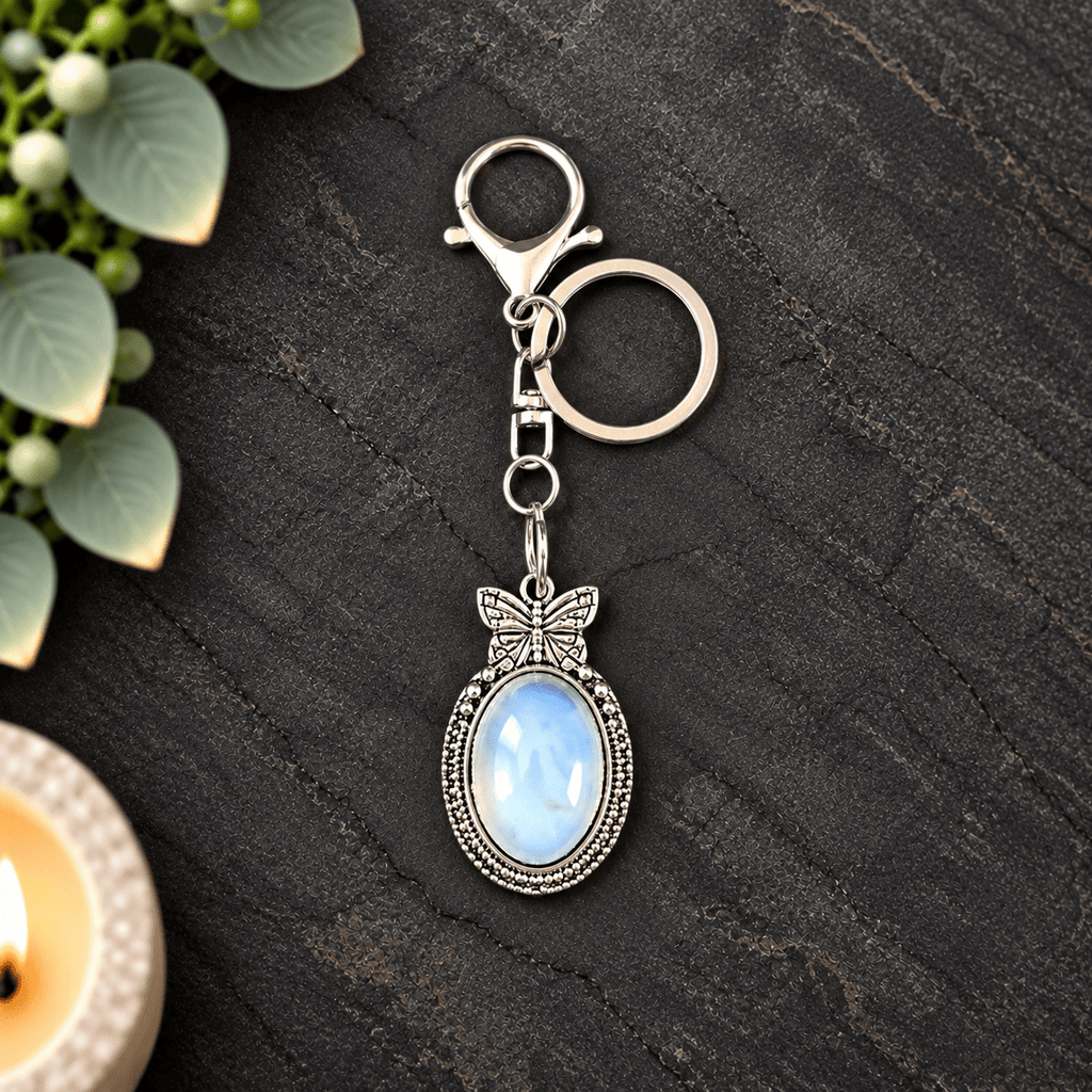 Opalite Butterfly Keyring