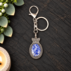 Blue Spot Jasper Butterfly Keyring