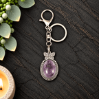 Amethyst Butterfly Keyring