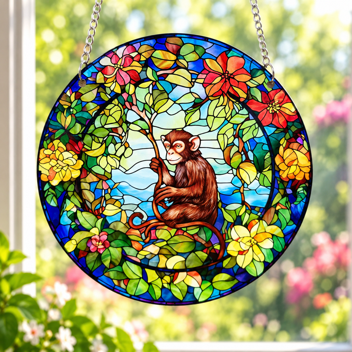 15cm Acrylic Suncatcher - Monkey