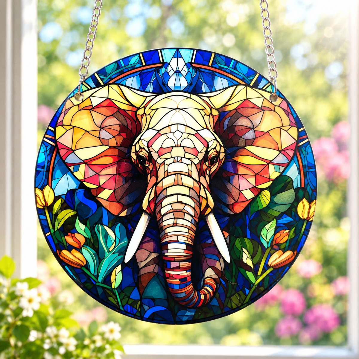 15cm Acrylic Suncatcher - Elephant