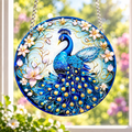 15cm Acrylic Suncatcher - Blue Peacock