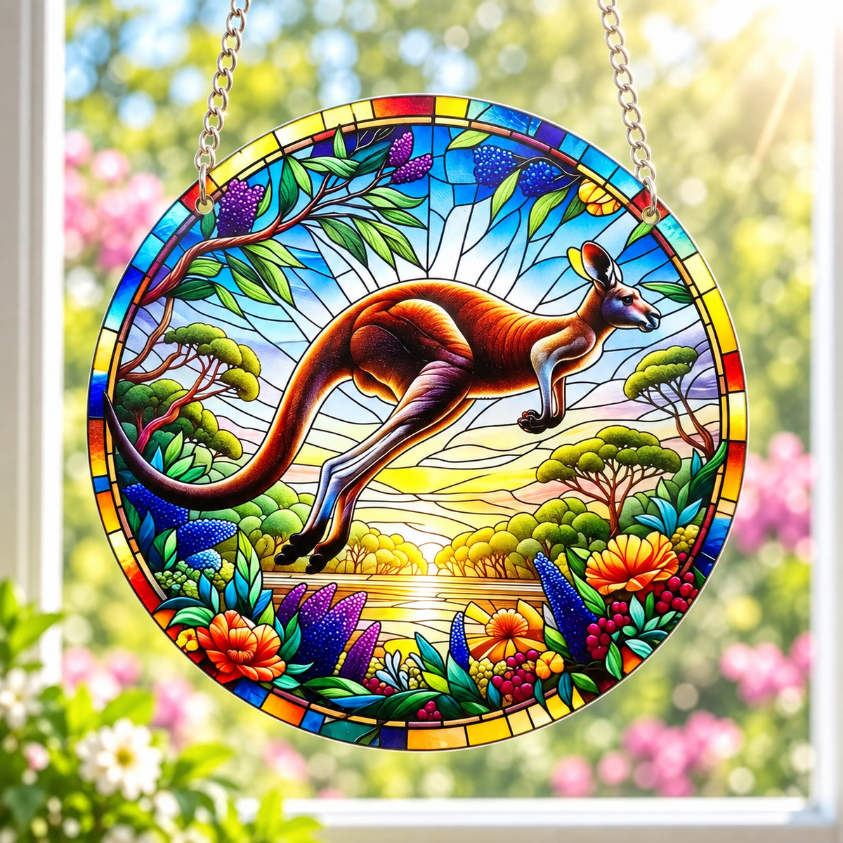 15cm Acrylic Suncatcher - Red Kangaroo