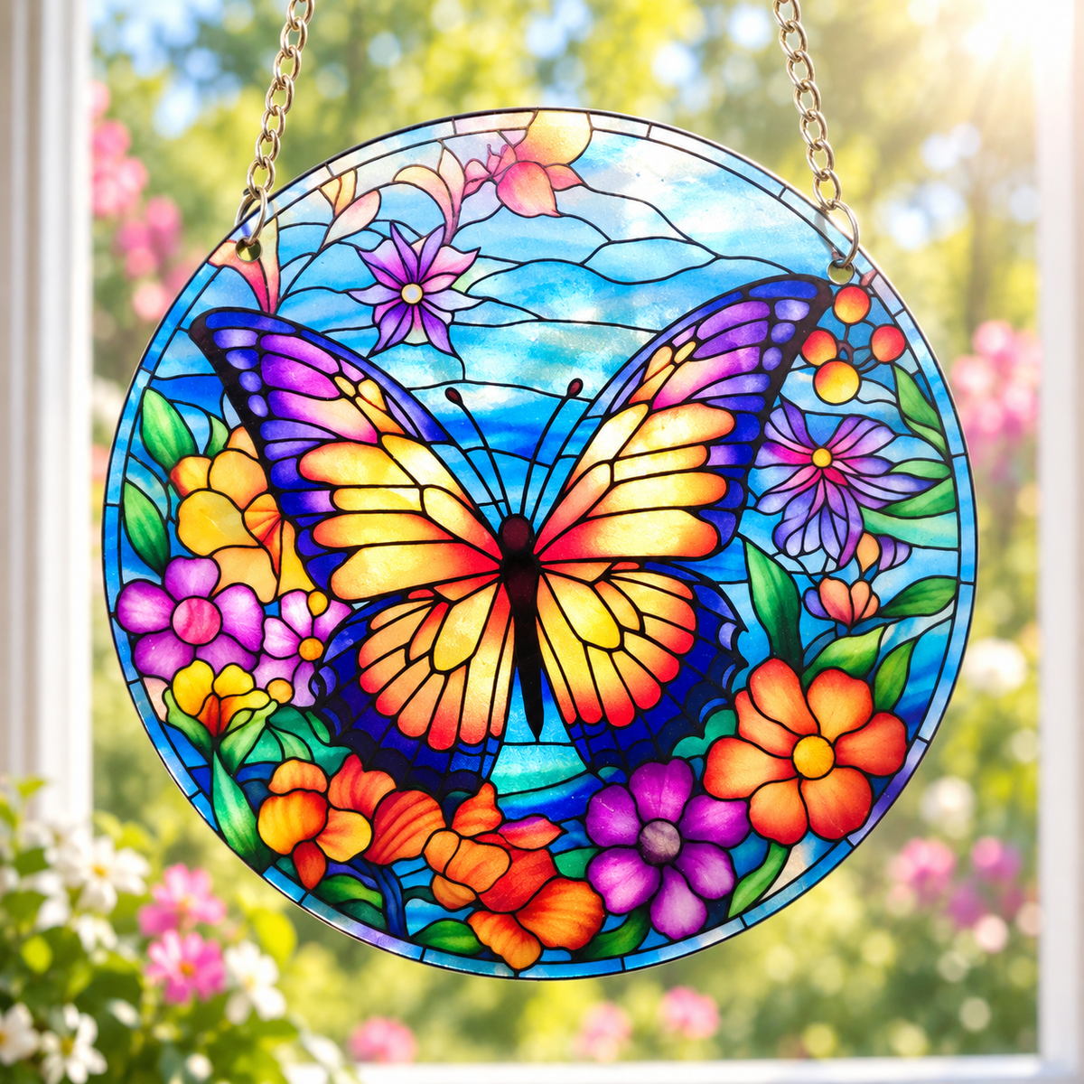 15cm Acrylic Suncatcher - Spring Butterfly
