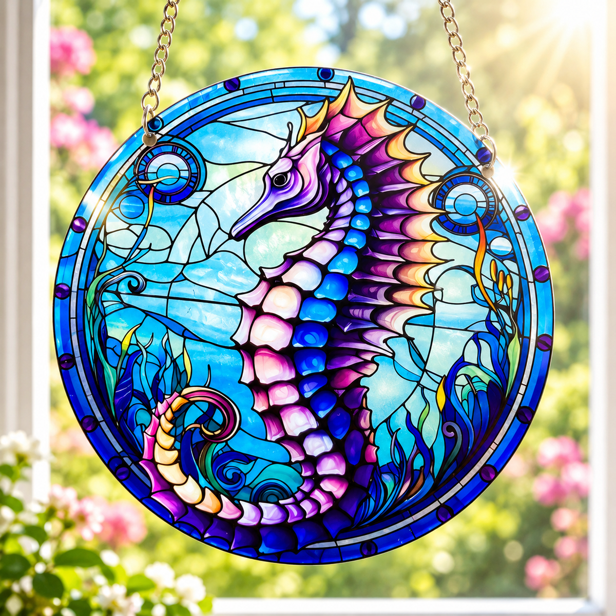 15cm Acrylic Suncatcher - Seahorse