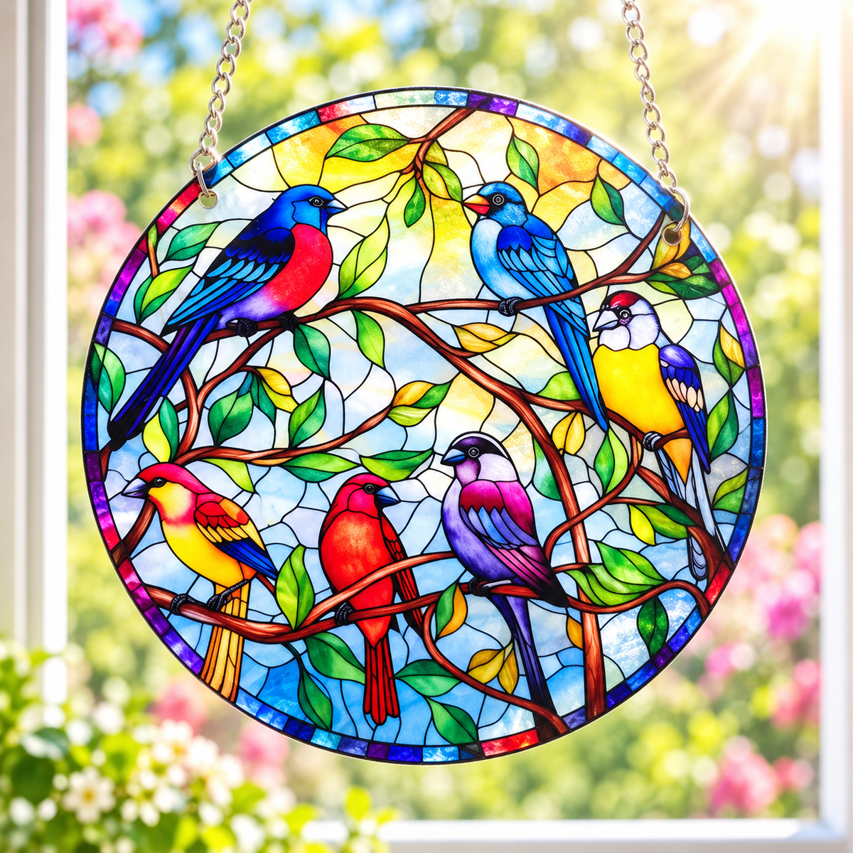 15cm Acrylic Suncatcher - Birds