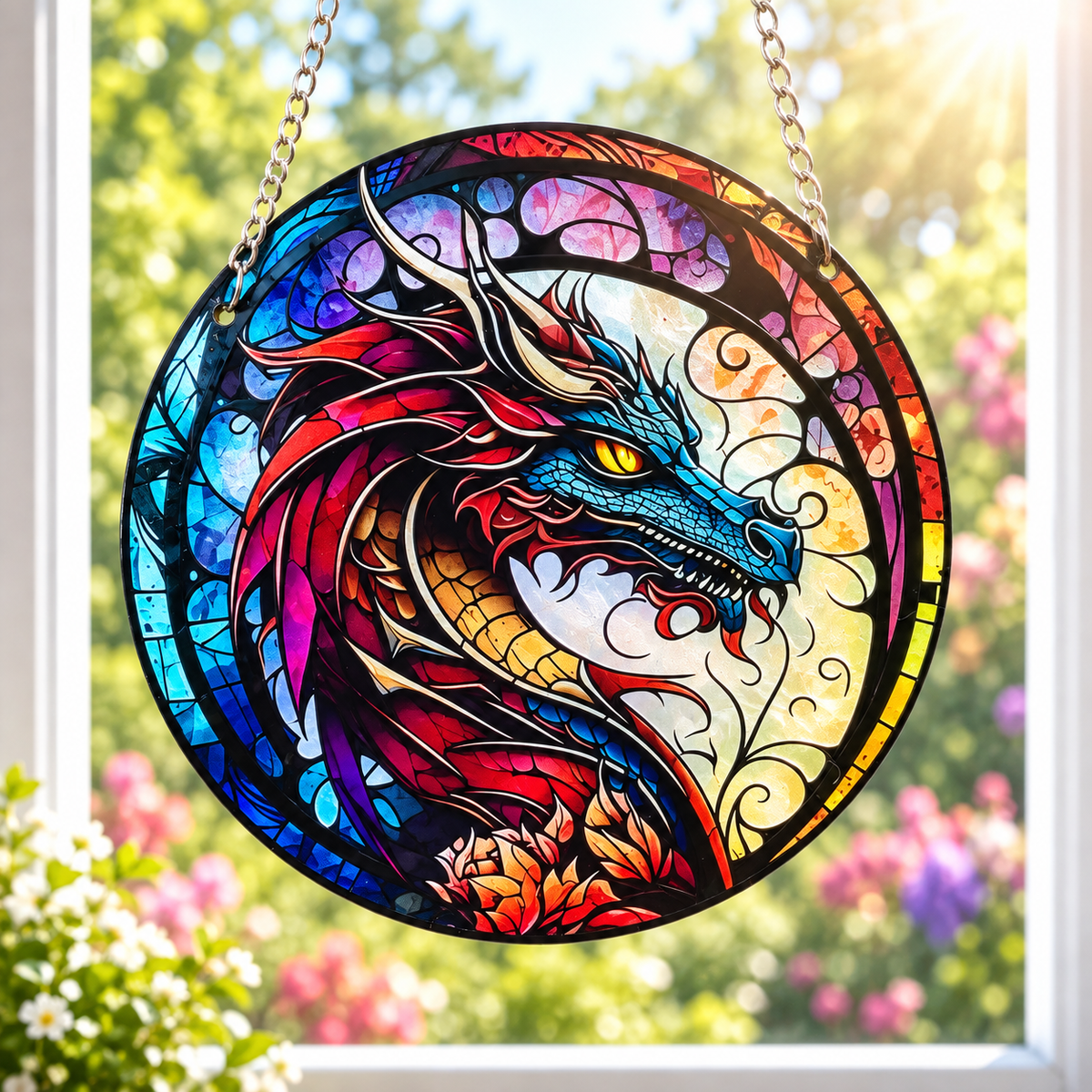15cm Acrylic Suncatcher - Dragon Face