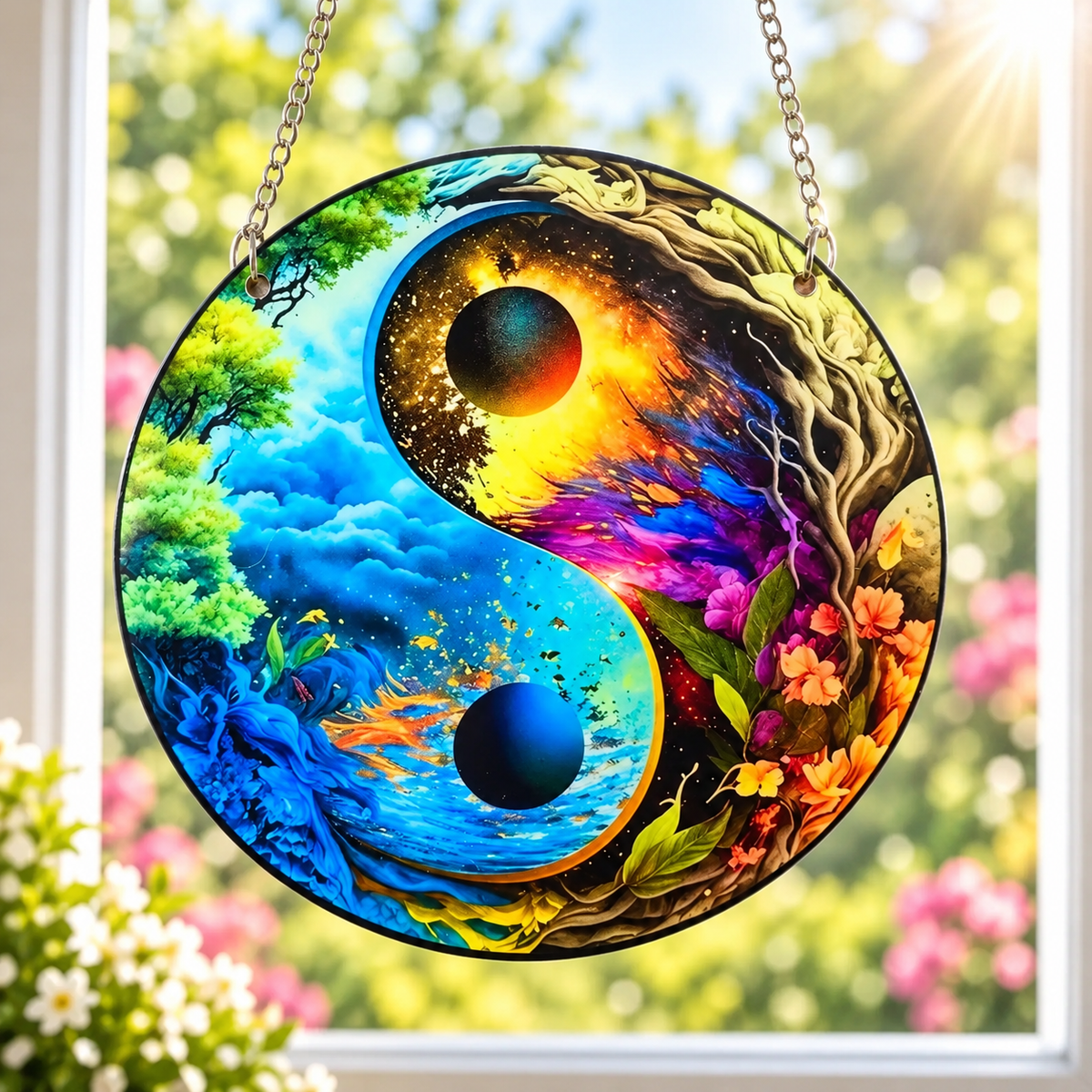 15cm Acrylic Suncatcher - Nature Ying Yang