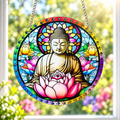 15cm Acrylic Suncatcher - Colourful Buddha
