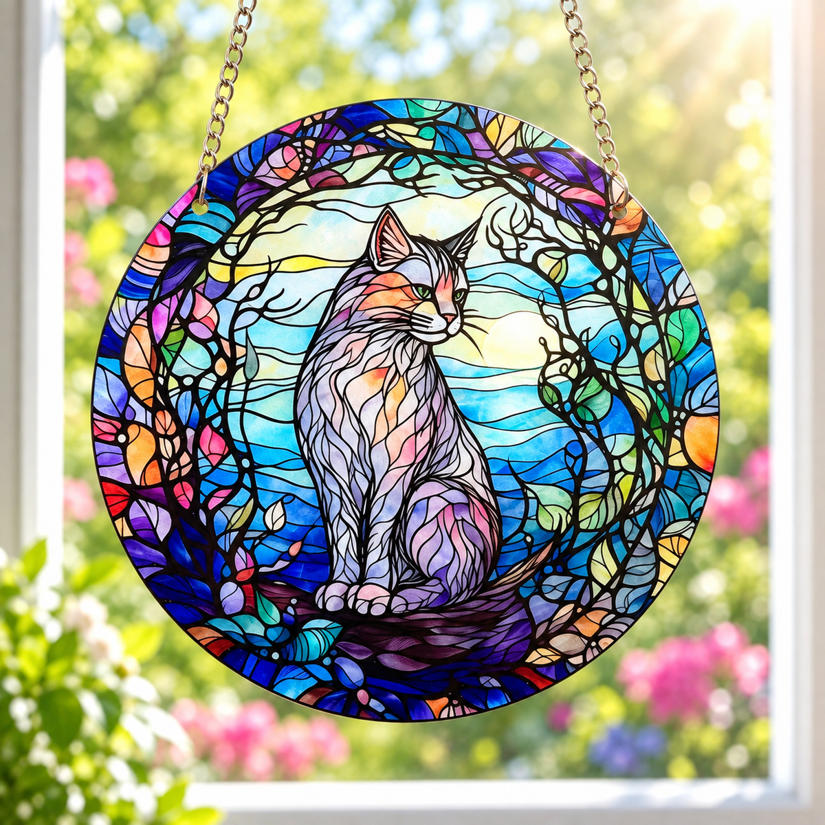 15cm Acrylic Suncatcher - Sitting Cat