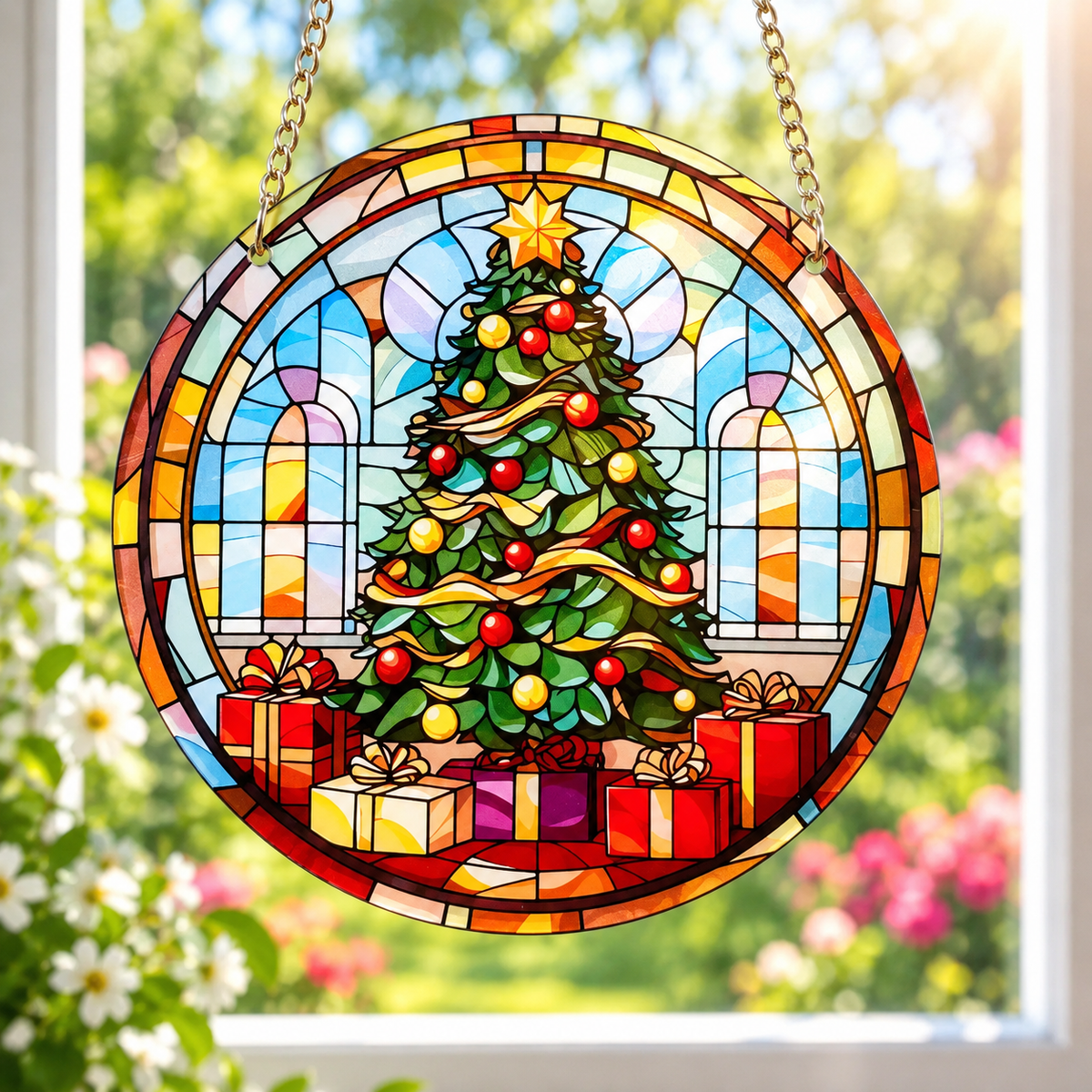 15cm Acrylic Suncatcher - Christmas Tree
