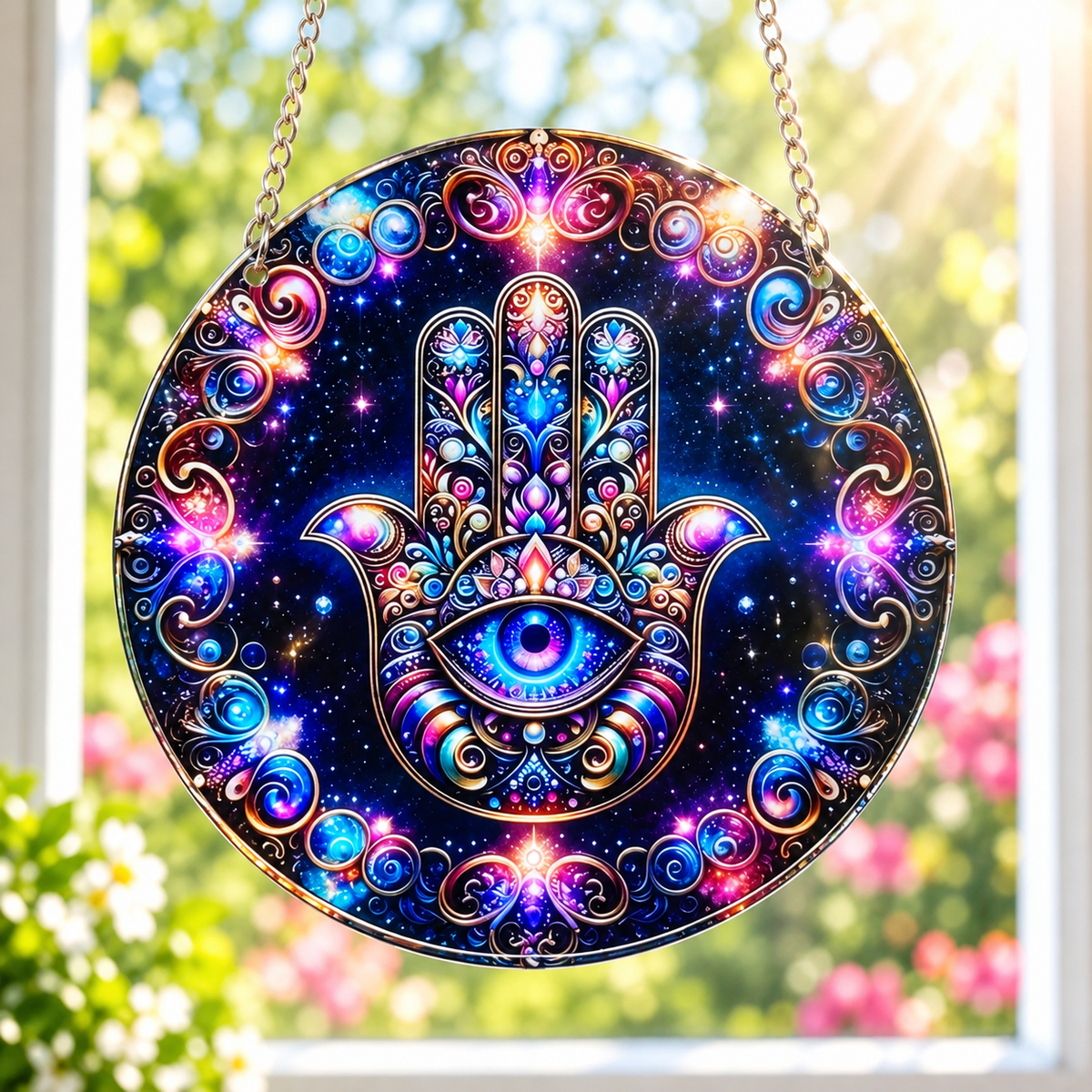 15cm Acrylic Suncatcher - Hamsa