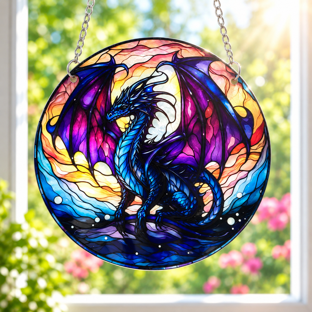 15cm Acrylic Suncatcher - Sitting Dragon
