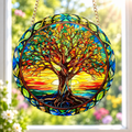 15cm Acrylic Suncatcher - Sunset Tree