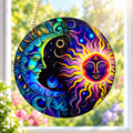 15cm Acrylic Suncatcher - Colourful Sun & Moon