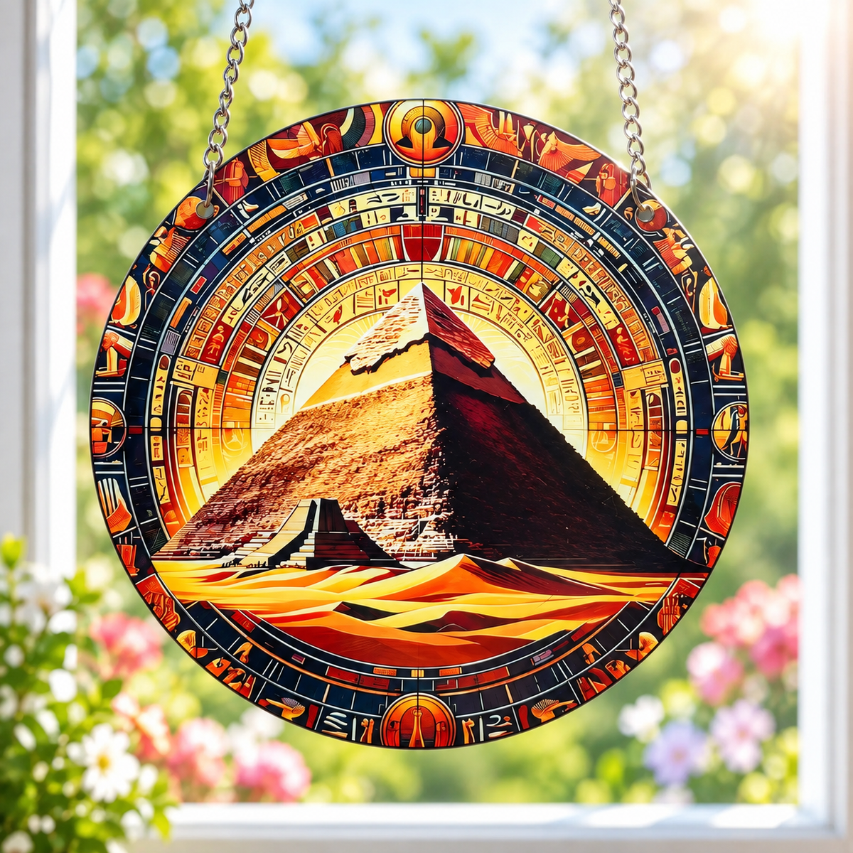 15cm Acrylic Suncatcher - Egyptian Pyramid
