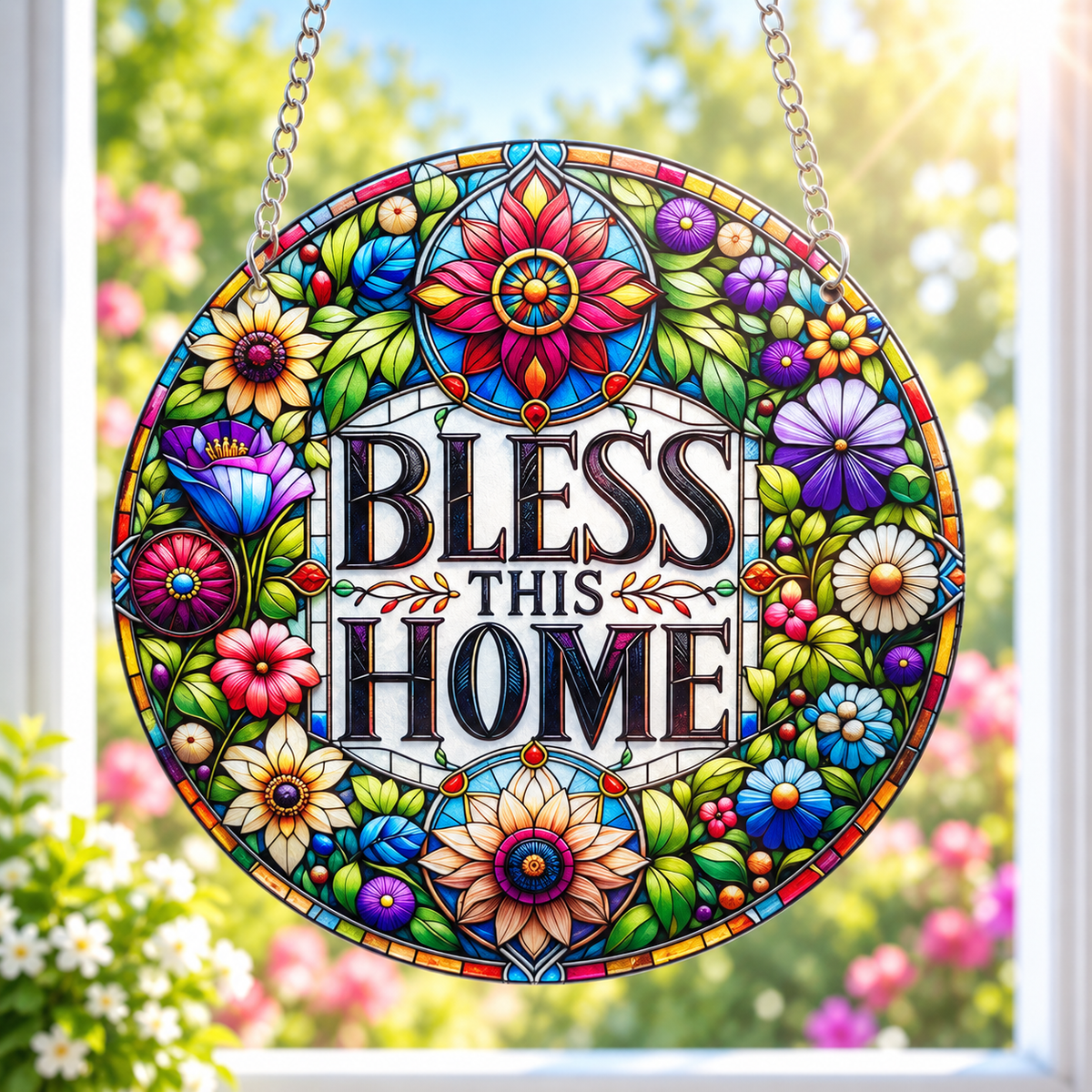 15cm Acrylic Suncatcher - Bless This Home