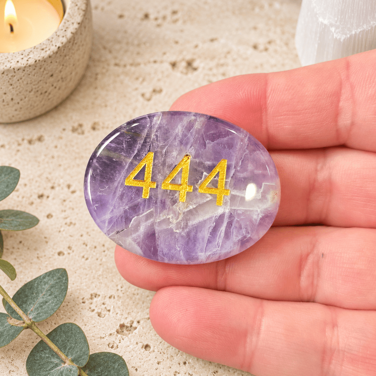 444 Amethyst Angel Number Palm - On the Right Path