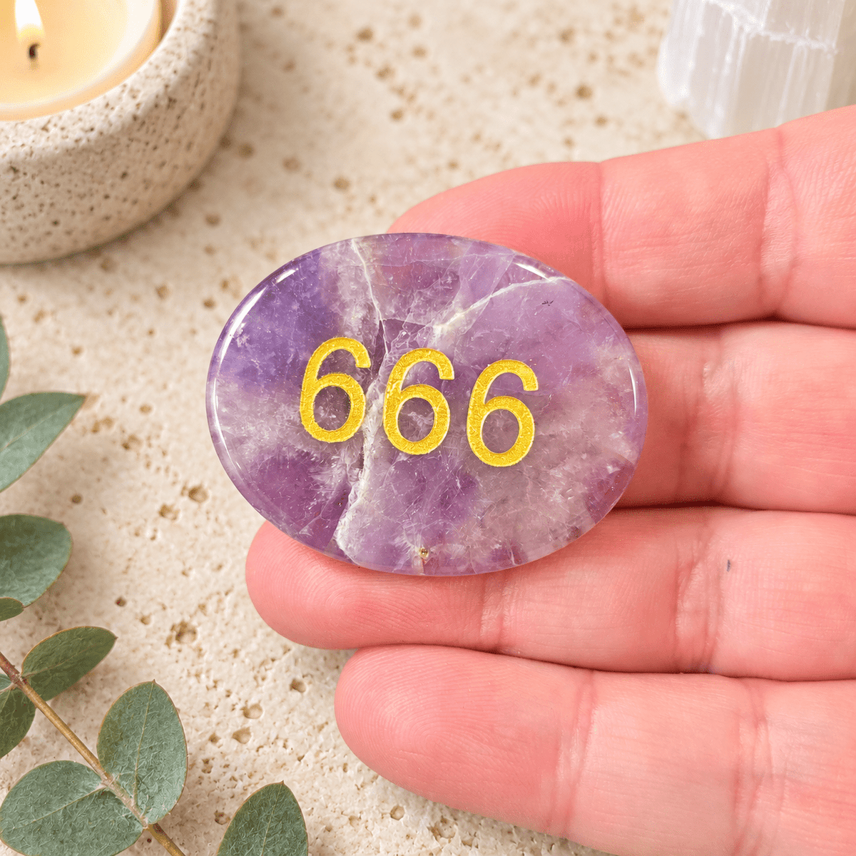 666 Amethyst Angel Number Palm - Reconnect & Realign