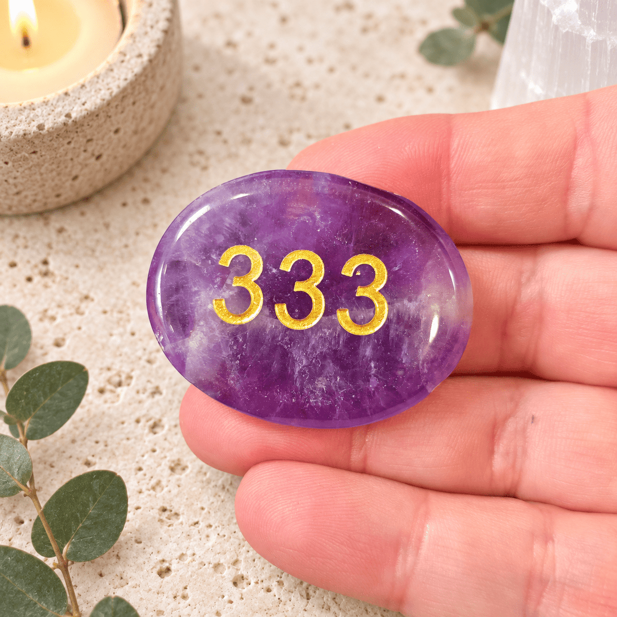 333 Amethyst Angel Number Palm - Protection from the Universe