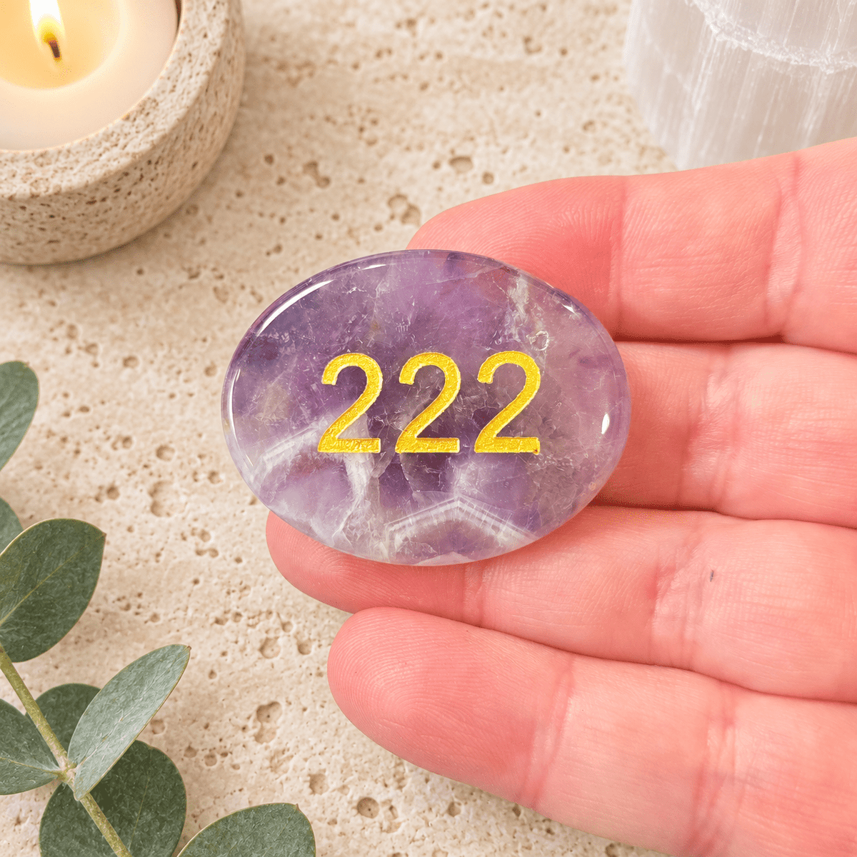 222 Amethyst Angel Number Palm - Balance & Harmony