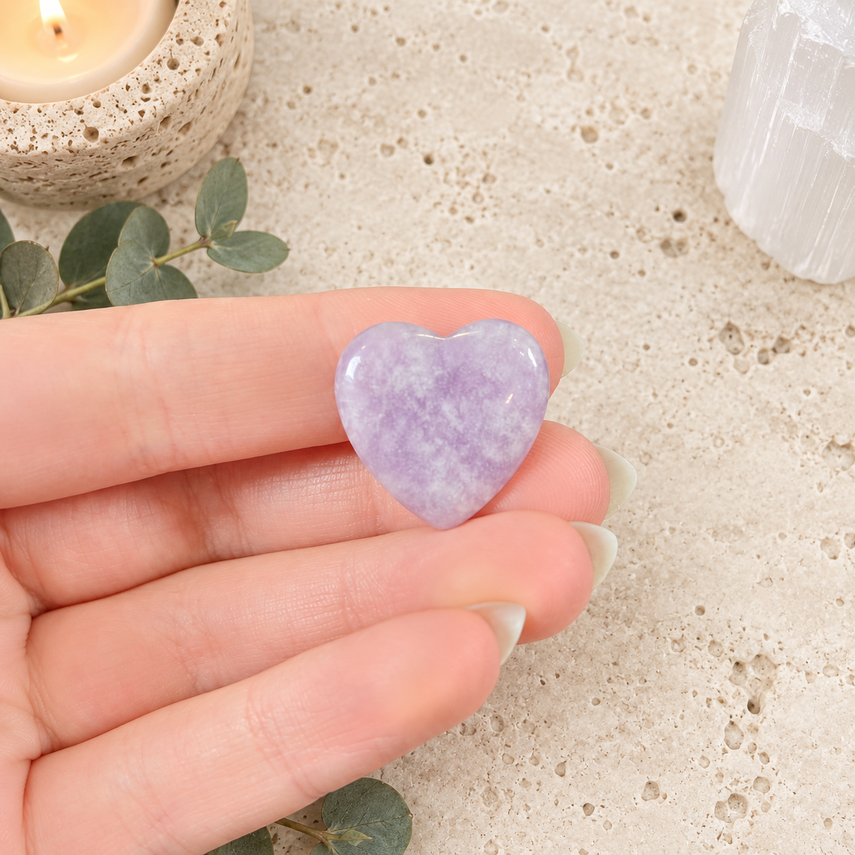Lepidolite 2cm Gemstone Heart