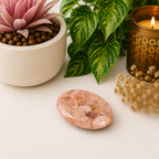 Strawberry Quartz Oval Shape Worry Stone (Thumb Stone)