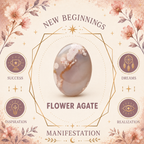 Flower Agate Oval Shape Worry Stone (Thumb Stone)