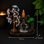 Opalite Chip Waterfall Backflow Incense Burner & 20 Cones