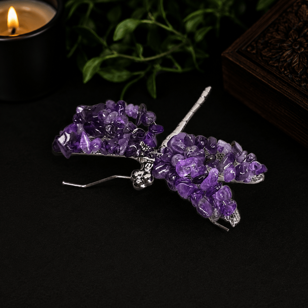 Amethyst Gemstone Dragonfly