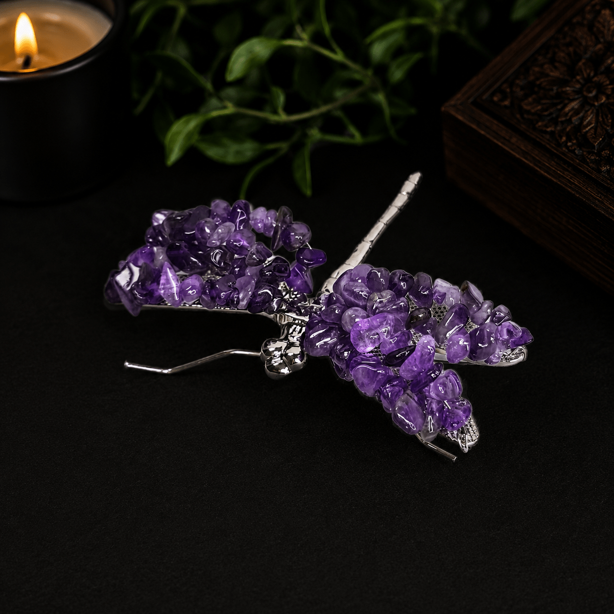 Amethyst Gemstone Dragonfly