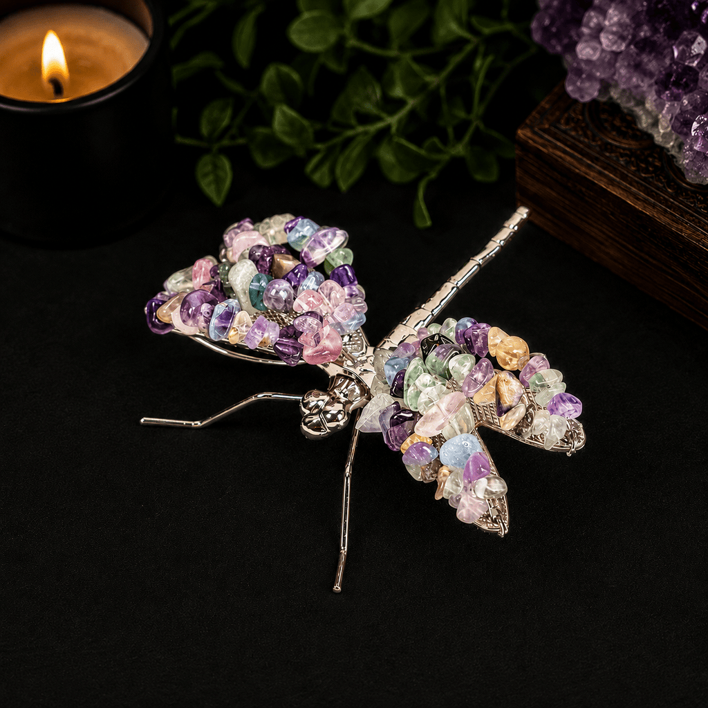 Fluorite Gemstone Dragonfly