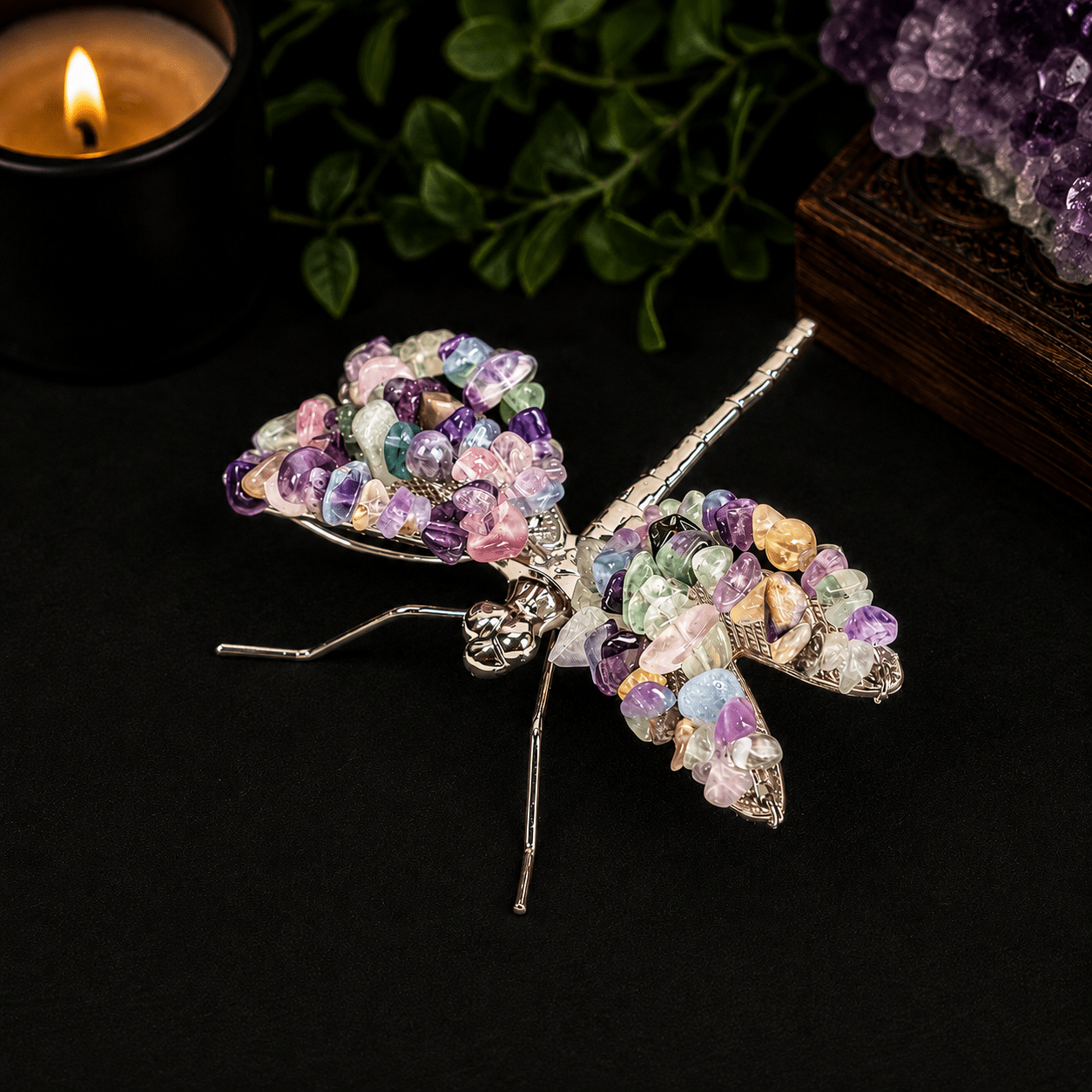 Fluorite Gemstone Dragonfly