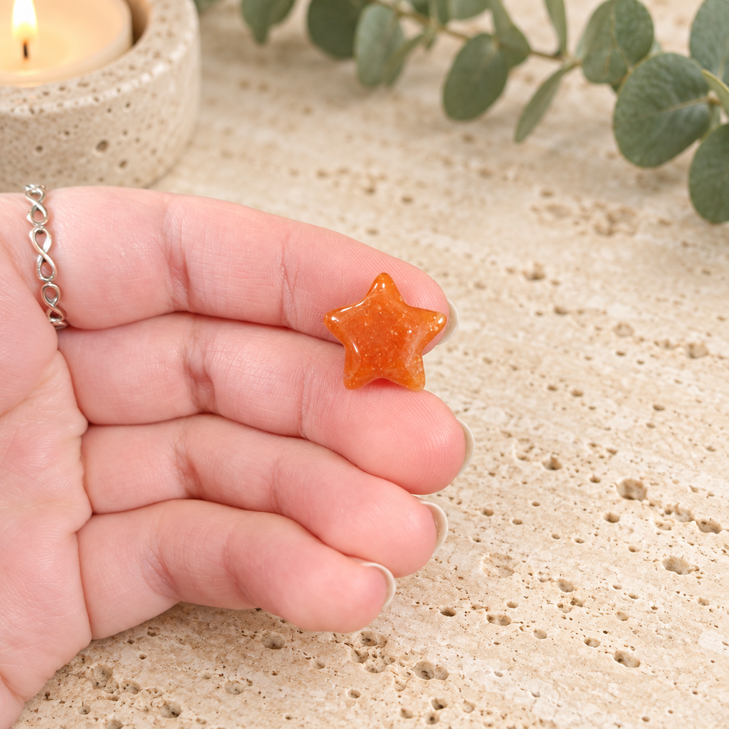 Red Aventurine 1.5cm Gemstone Star