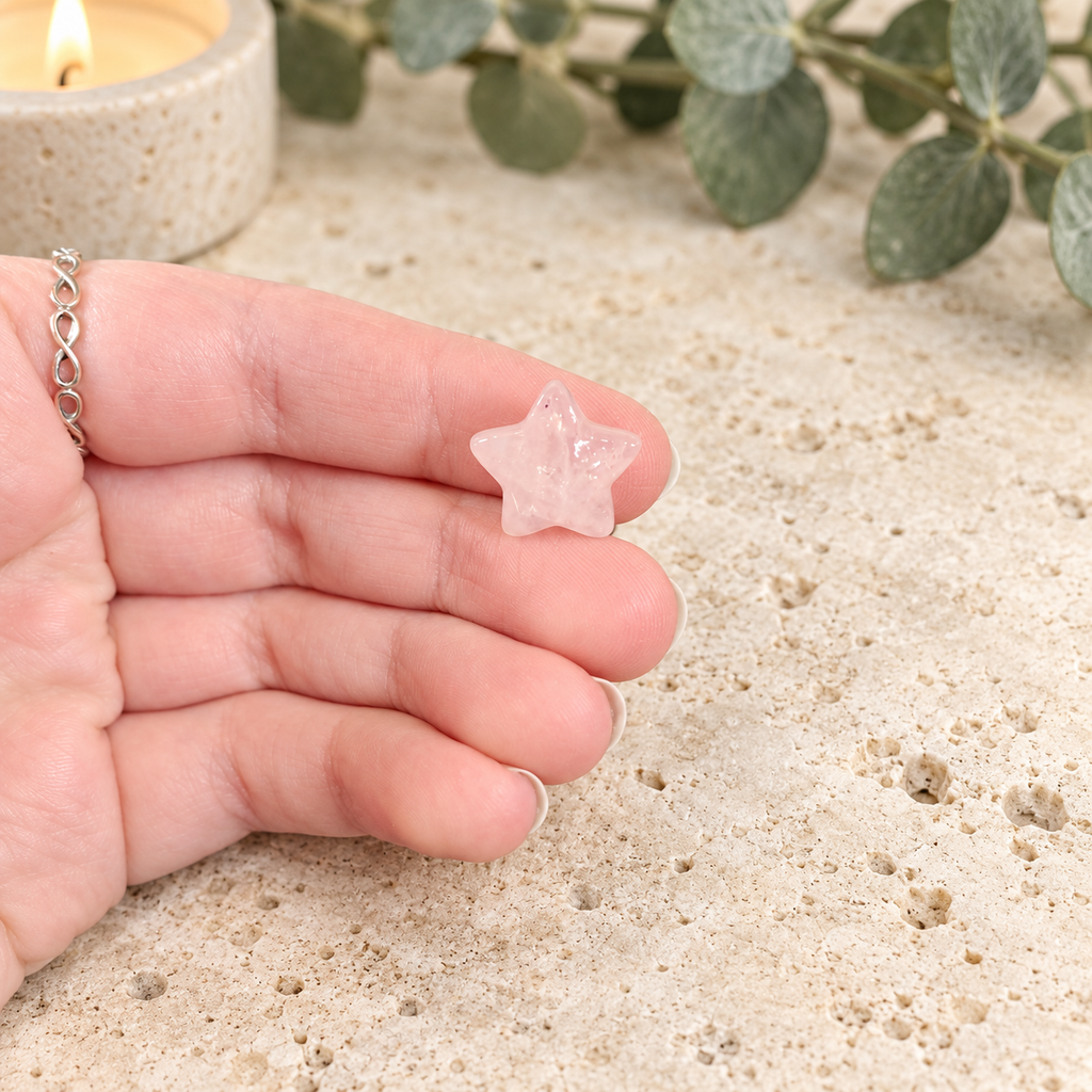 Rose Quartz 1.5cm Gemstone Star