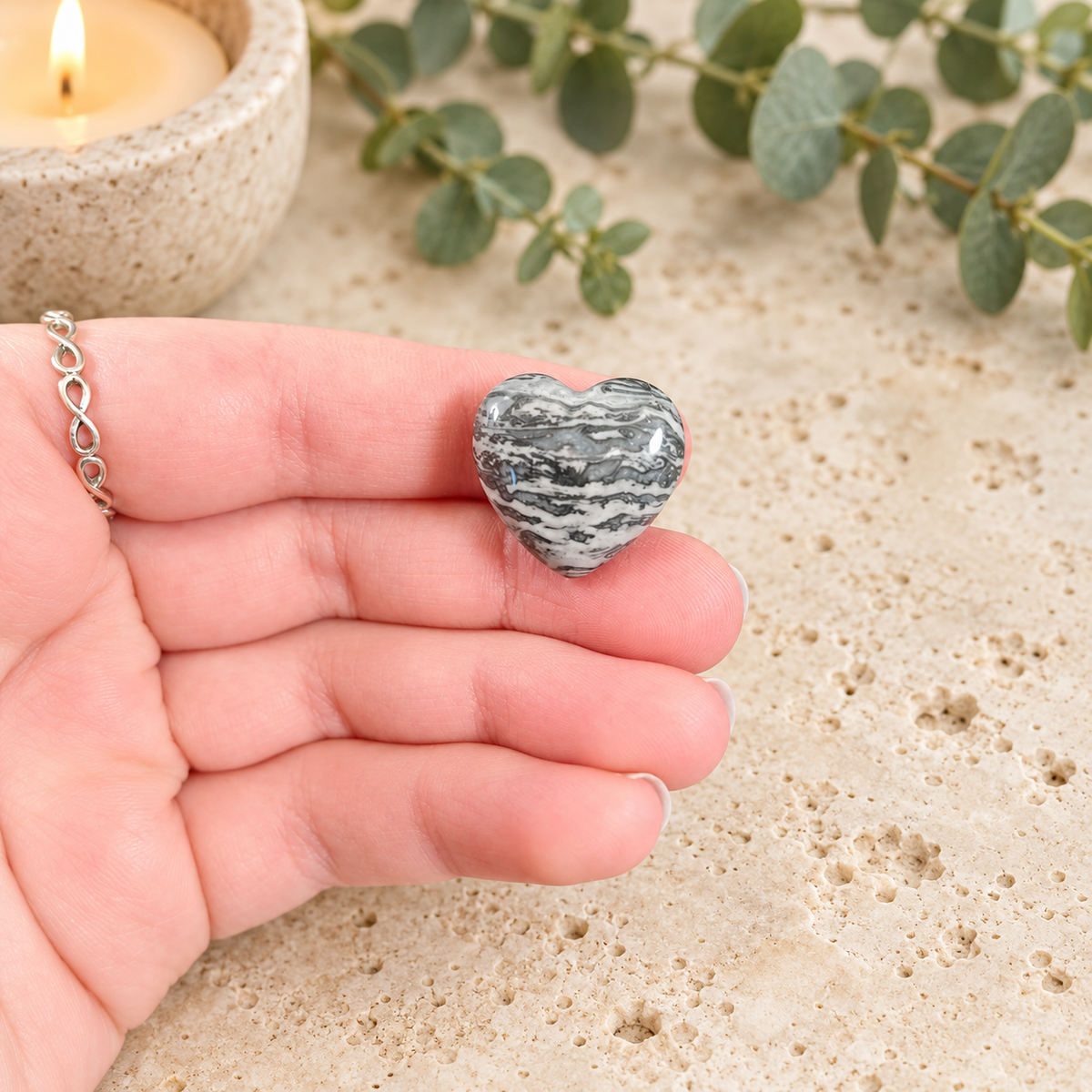 Picasso Jasper 2cm Gemstone Heart