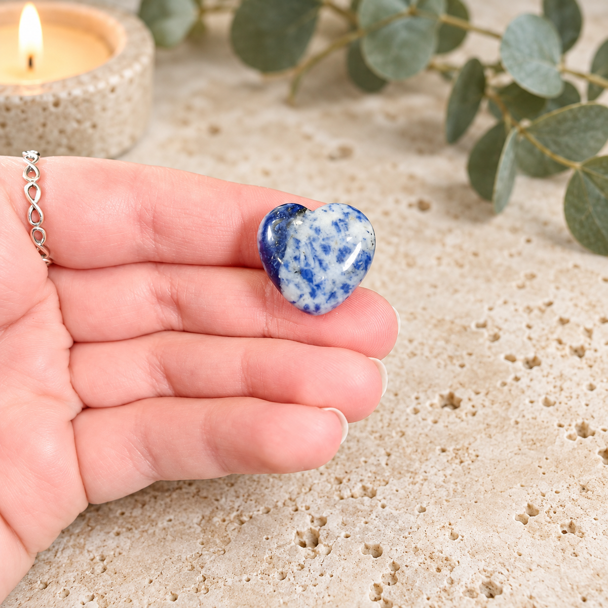 Blue Spot Jasper 2cm Gemstone Heart