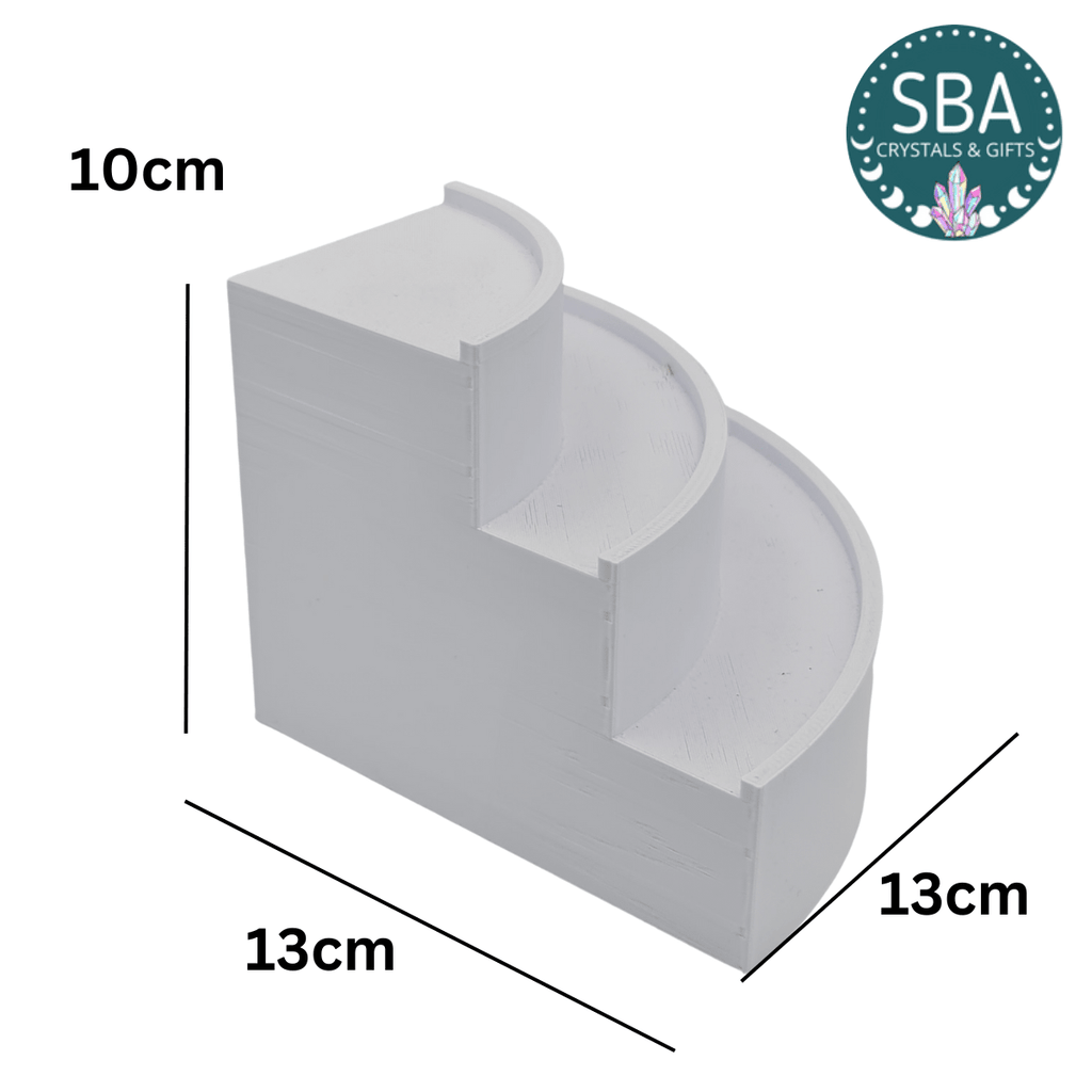 Large Gemstone Corner Display Stand - White