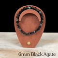 6mm Black Agate Gemstone Bracelet