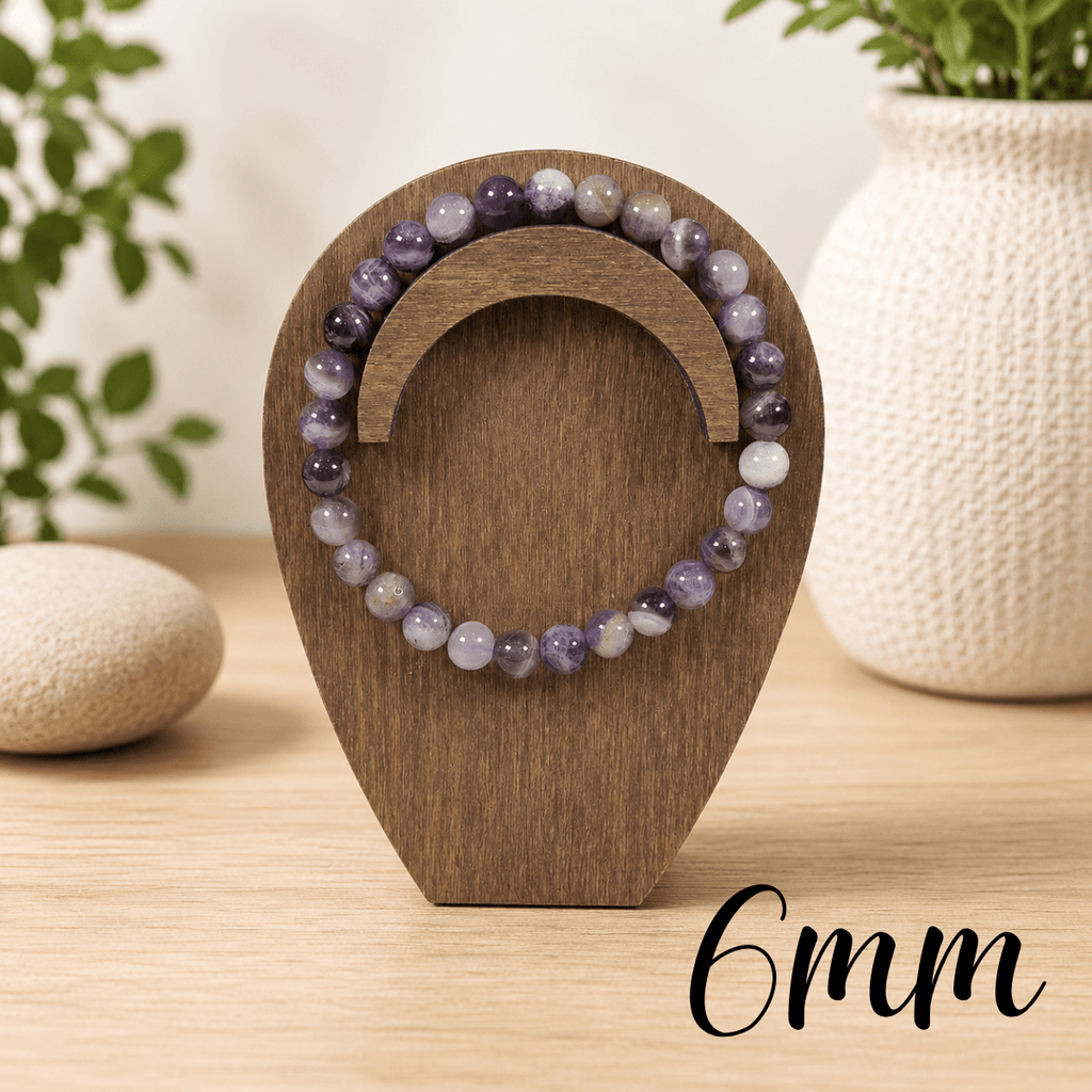 6mm Chevron Amethyst Gemstone Bracelet
