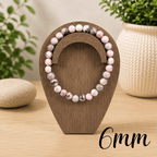 6mm Pink Zebra Jasper Gemstone Bracelet