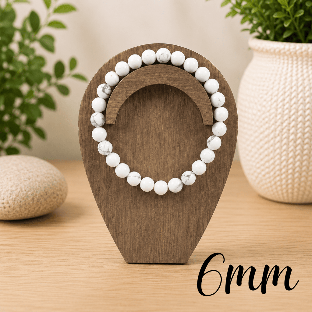6mm White Howlite Gemstone Bracelet