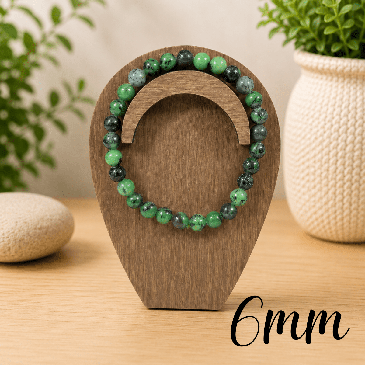 6mm Ruby Zoisite Gemstone Bracelet